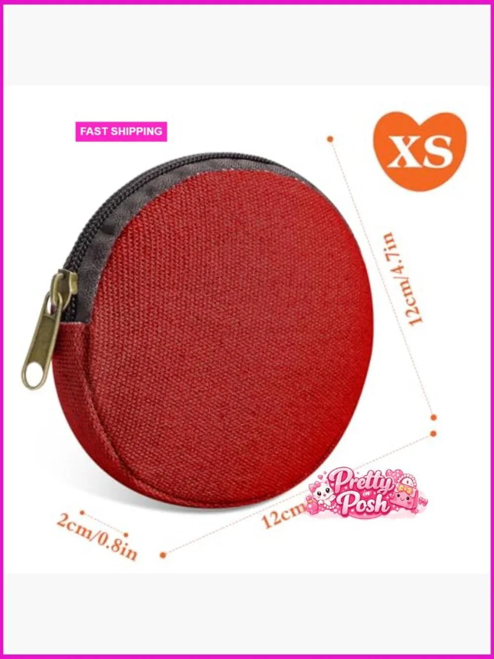 6 Piece Cotton Canvas Makeup Bag Set with Wide Bottom, Zipper Pouch